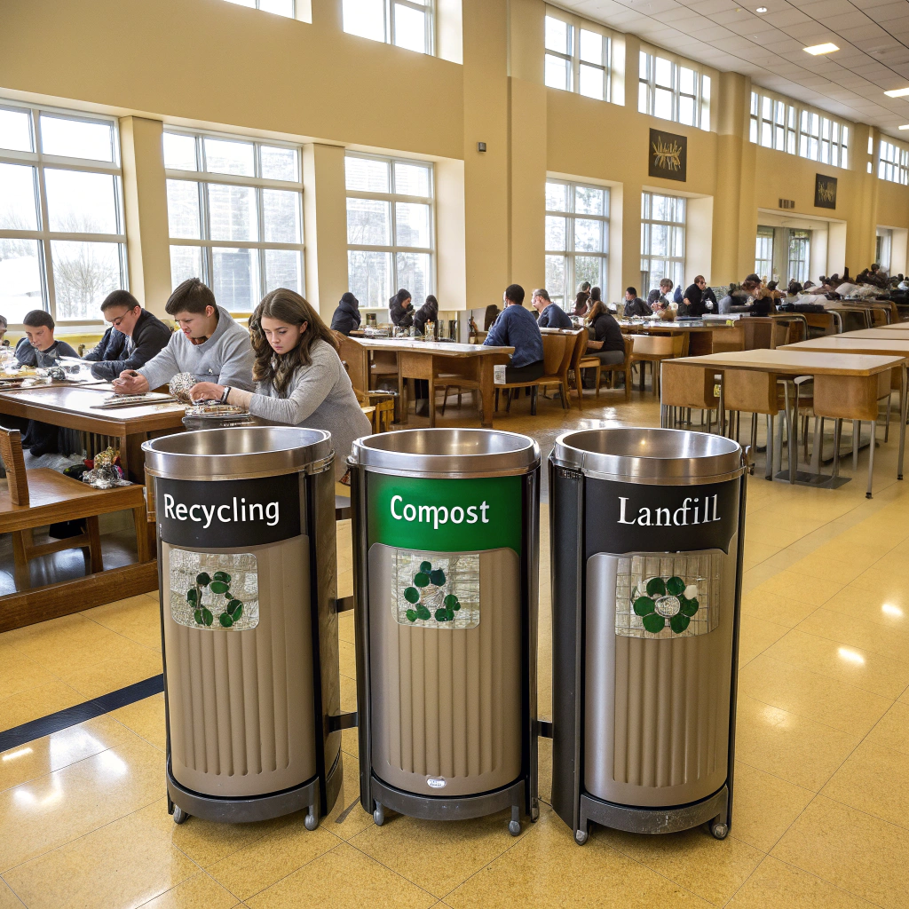 Students eating together