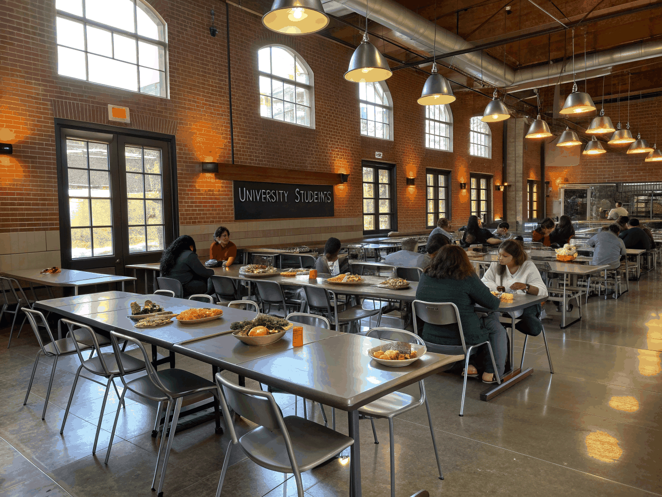 Spacious student cafeteria