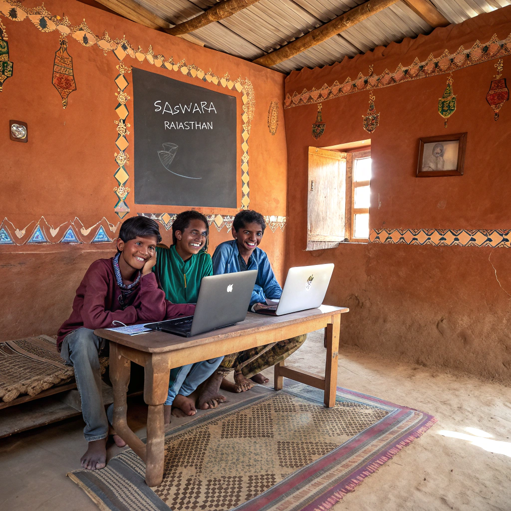Students having meal