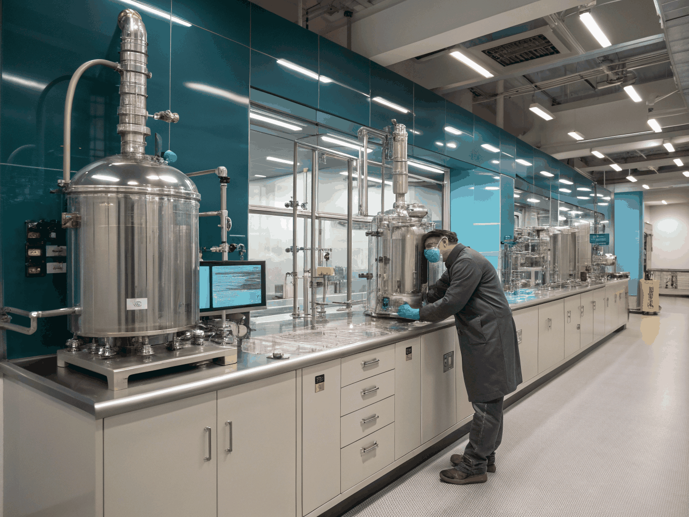 High-tech chemistry laboratory setup